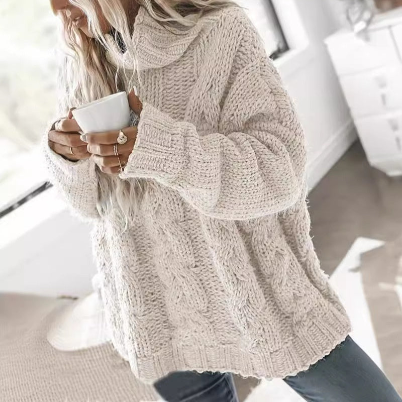 Women's Pullover Loose High Collar Sweater